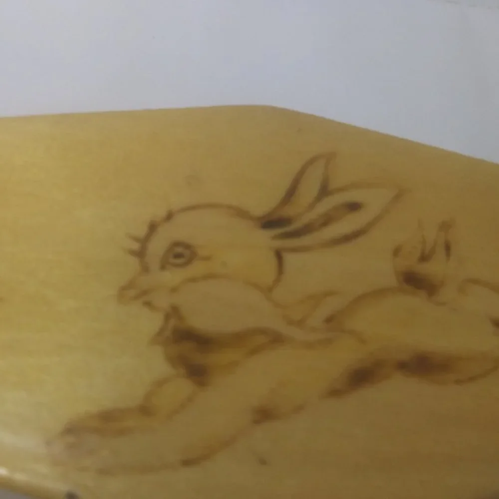 small wood box bunny chasing butterflies